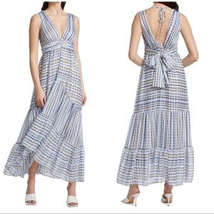 Misa Dominika tiered Maxi Dress 💙🤍